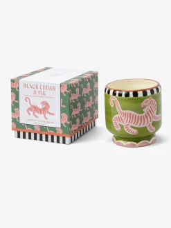 Adopo Tiger Ceramic Candle - Black Cedar & Fig