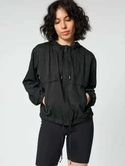 Allie Hooded Windbreaker - Black