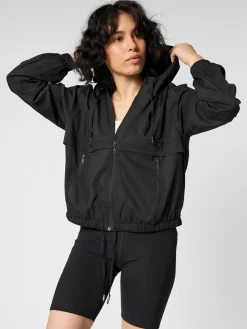 Allie Hooded Windbreaker - Black