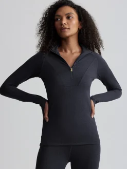 Always Warm Base Layer Half Zip - Black Marl