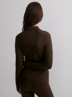 Always Warm Half Zip Base Layer - Deep Chocolate Marl