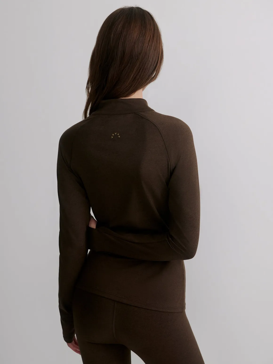 Always Warm Half Zip Base Layer - Deep Chocolate Marl