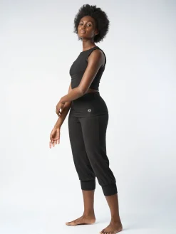 Aspire Cropped Harem Pants - Black