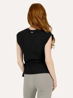 Aurora Wrap Yoga Top - Onyx Black