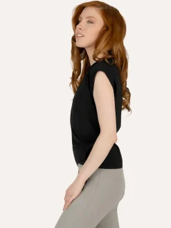 Aurora Wrap Yoga Top - Onyx Black