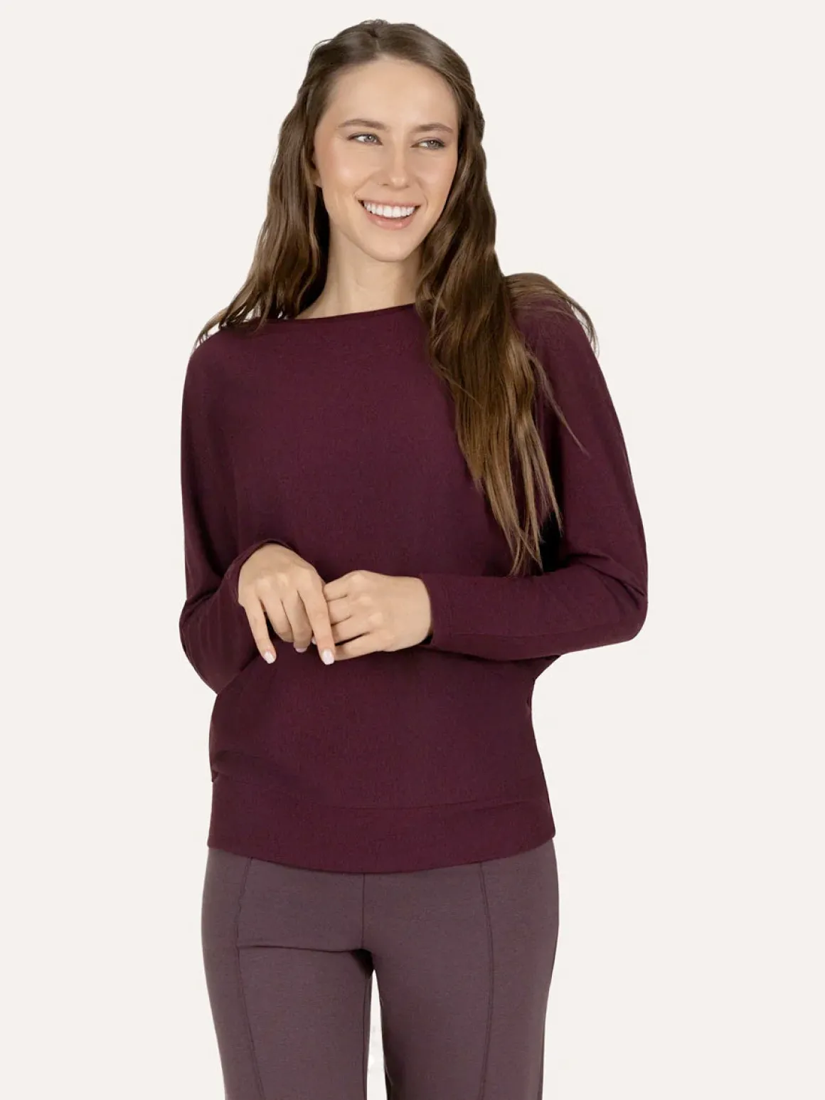 Budhi Long Sleeve Yoga Top - Fig