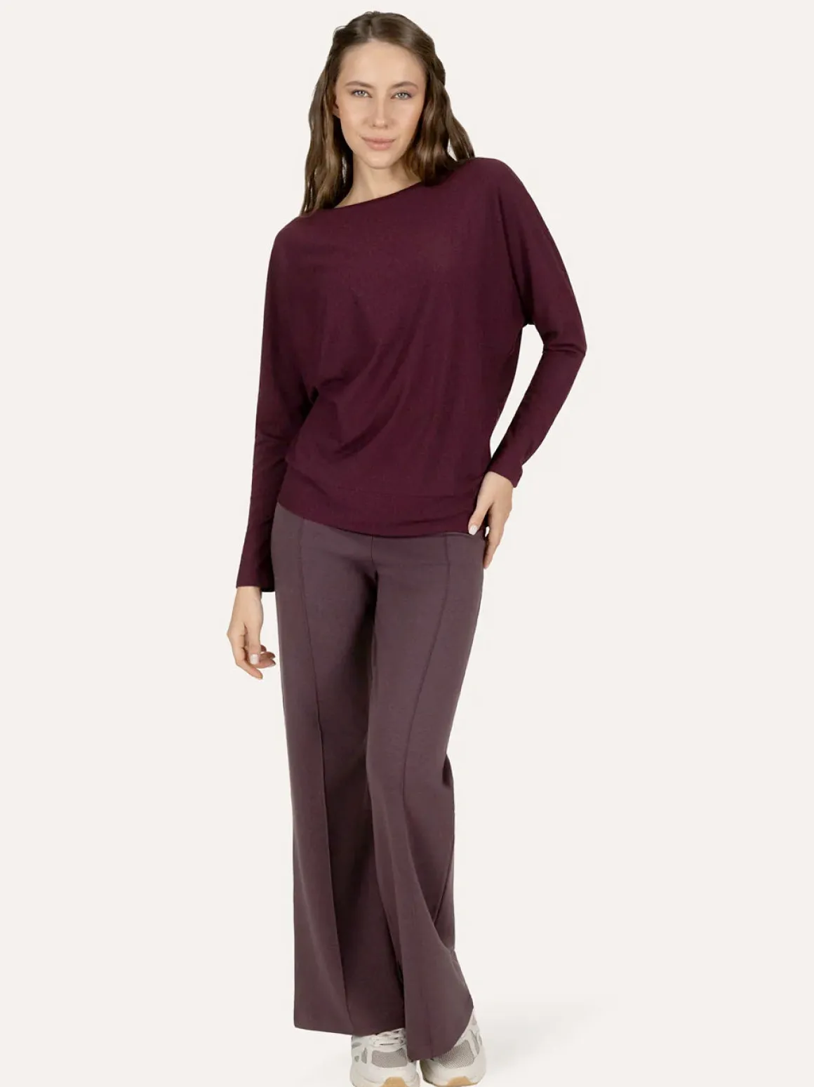 Budhi Long Sleeve Yoga Top - Fig