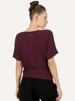 Budhi Short Sleeve Yoga Top - Fig