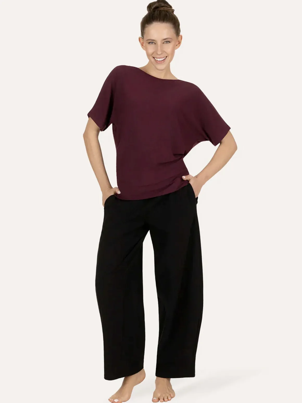 Budhi Short Sleeve Yoga Top - Fig