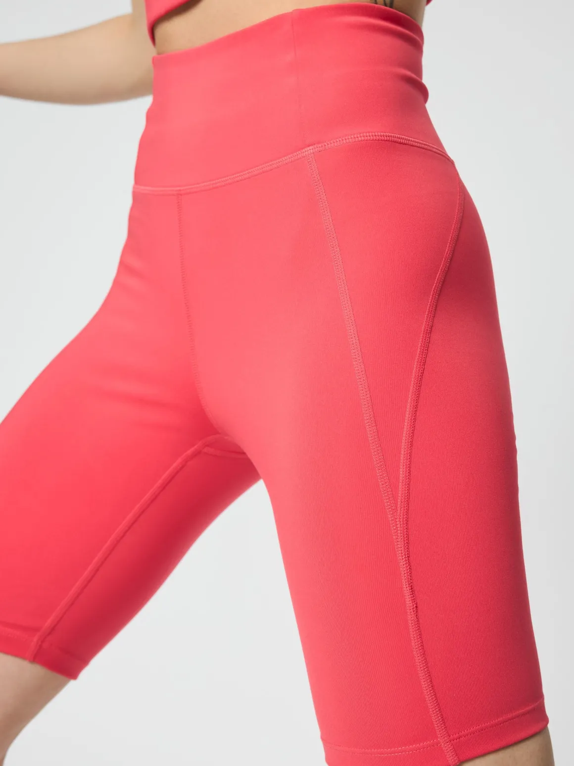Compressive High-Rise Bike Shorts - Geranium