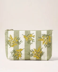 Cotton Everyday Pouch - Mimosa Stripe Green