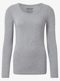 Darcey Long Sleeved Top - Marl Grey