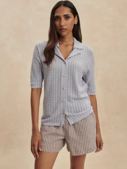 Darina Short 4 - Cocoa Blue Stripe