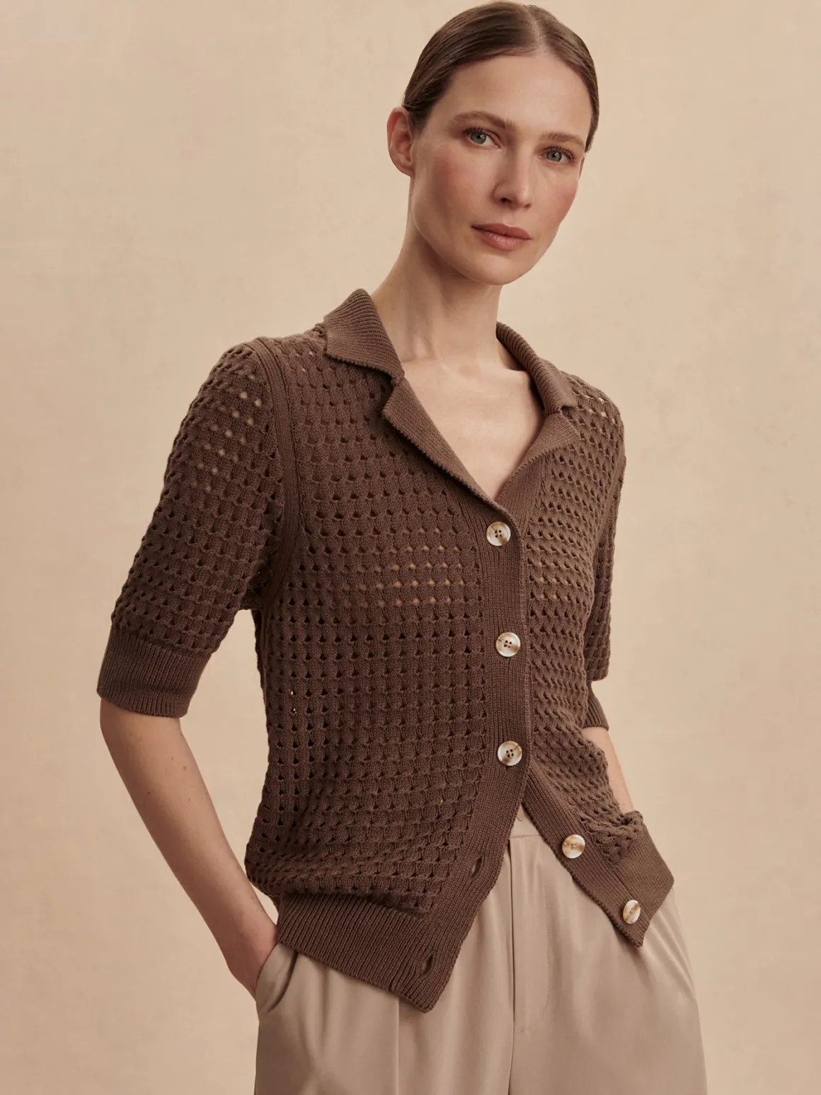 Ellie Knit Shirt - Chocolate Chip