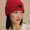 Elva Chunky Rib Beanie - Red Dahlia