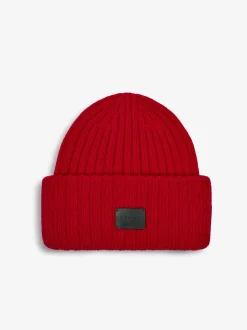 Elva Chunky Rib Beanie - Red Dahlia