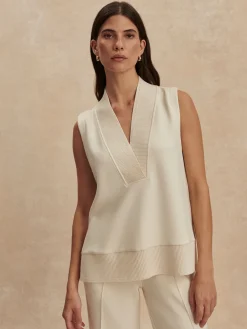 Freida V Neck Tank - Pristine