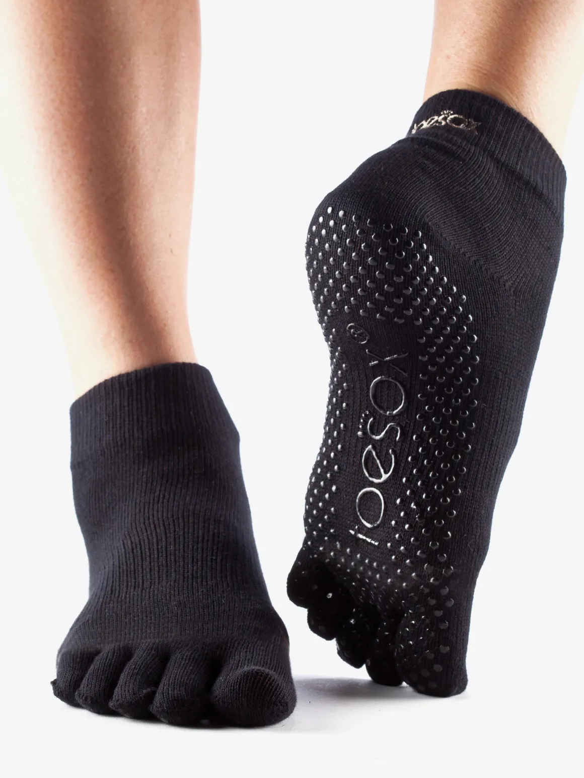 Full Toe Ankle Grip Socks - Black
