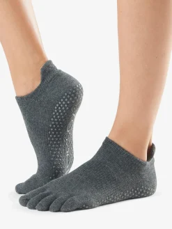 Full Toe Low Rise Grip Socks - Charcoal Grey