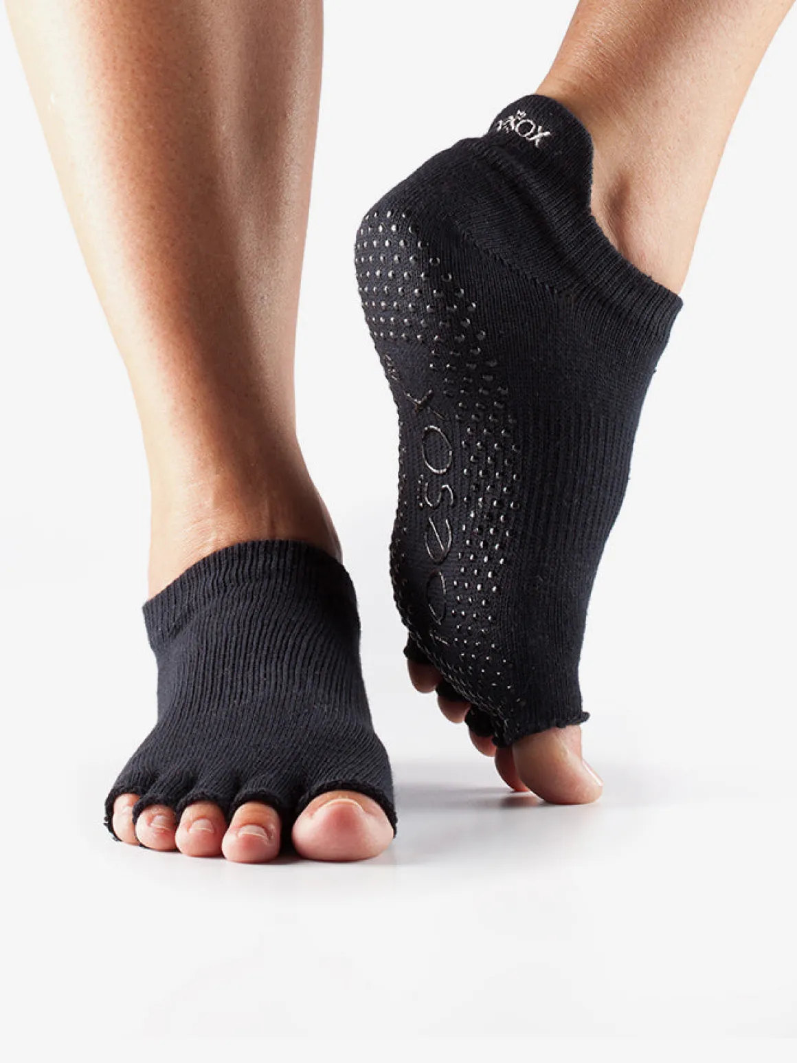 Half Toe Low Rise Grip Socks - Black