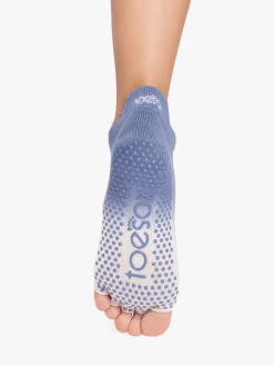 Half Toe Low Rise Grip Socks - Soft Blue Ombre