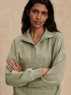 Hawley Half Zip Sweat - Shadow Marl