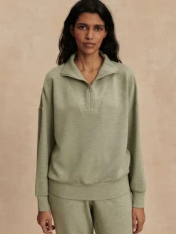 Hawley Half Zip Sweat - Shadow Marl