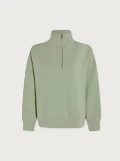 Hawley Half Zip Sweat - Snow Sage