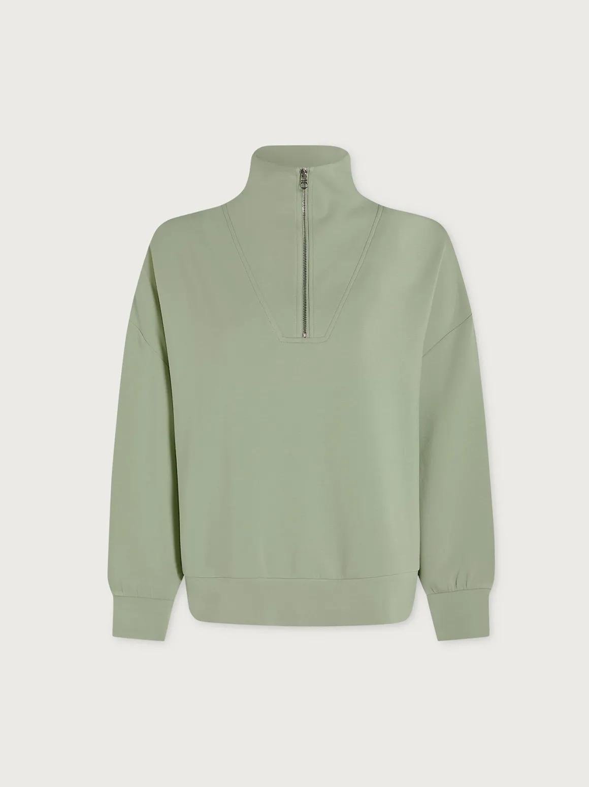 Hawley Half Zip Sweat - Snow Sage