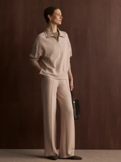 Kayleigh Half Zip Sweat - Mushroom