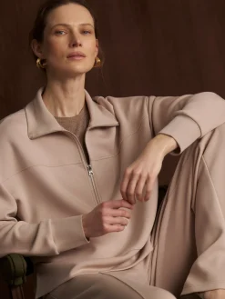 Kayleigh Half Zip Sweat - Mushroom