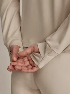 Lamia Half Zip Sweat - Pebble Marl