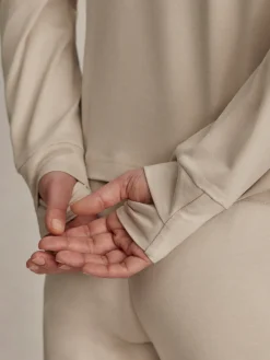 Lamia Half Zip Sweat - Pebble Marl