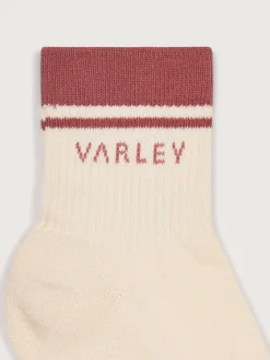 Lenni Half Crew Sock - Egret/Dusty Rose