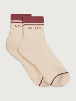 Lenni Half Crew Sock - Egret/Dusty Rose