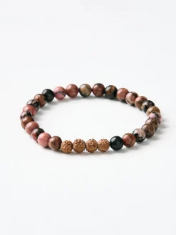 Mala Bead Bracelet - Black Rhodonite