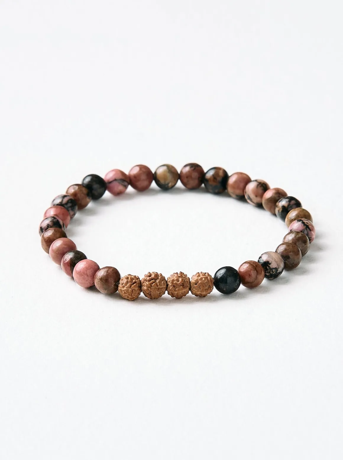 Mala Bead Bracelet - Black Rhodonite