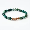 Mala Bead Bracelet - Green Moss Agate