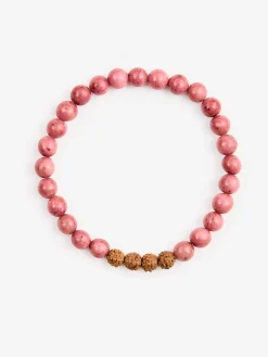 Mala Bead Bracelet - Pink Rhodonite