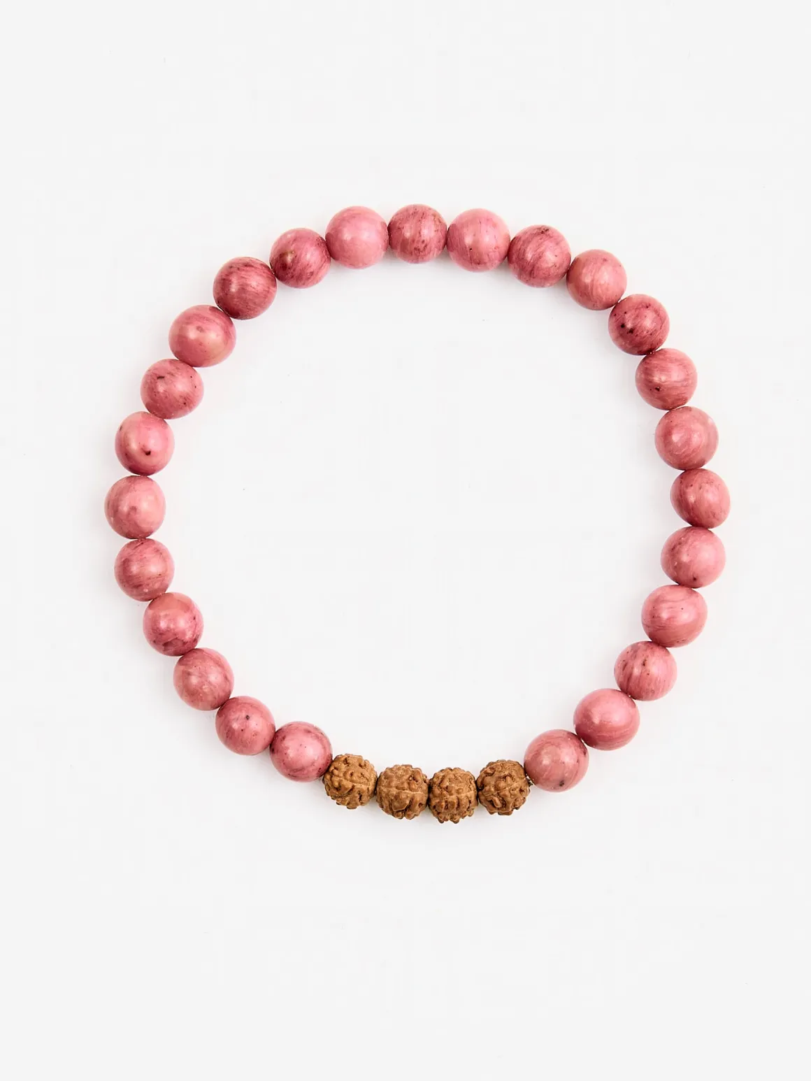 Mala Bead Bracelet - Pink Rhodonite