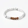 Mala Bead Bracelet - White Howlite