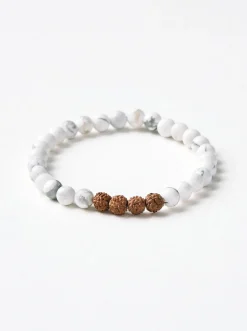 Mala Bead Bracelet - White Howlite