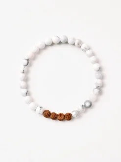 Mala Bead Bracelet - White Howlite