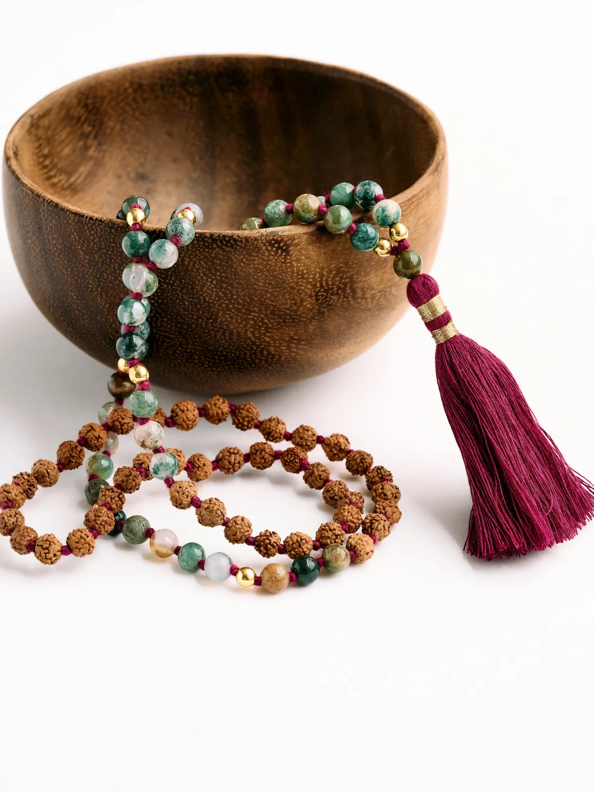 Mala Bead Necklace - Indian Agate