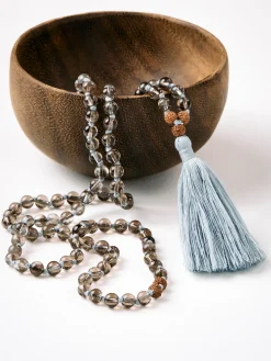 Mala Bead Necklace - Smoky Quartz