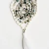 Mala Bead Necklace - Tree Agate & Mother of Pearl