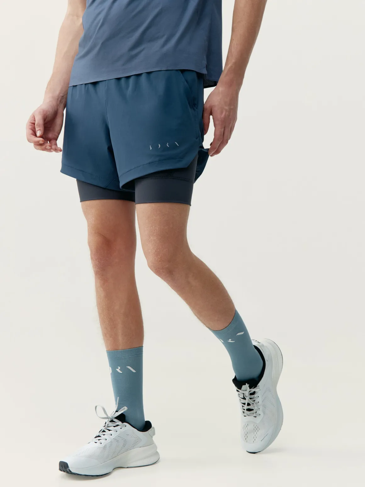 Mashu Double Layer Short - Denim/Road Grey