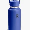 946ml (32oz) Wide Mouth Flex Straw Bottle - Capri Blue