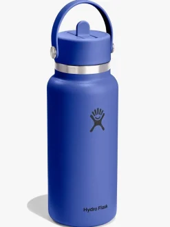 946ml (32oz) Wide Mouth Flex Straw Bottle - Capri Blue