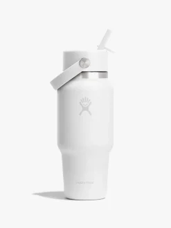 710ml (24oz) Wide Mouth Travel Bottle with Flex Straw Cap - White